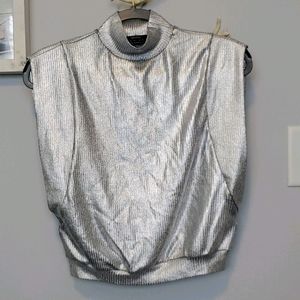 Bershka Silver foil top